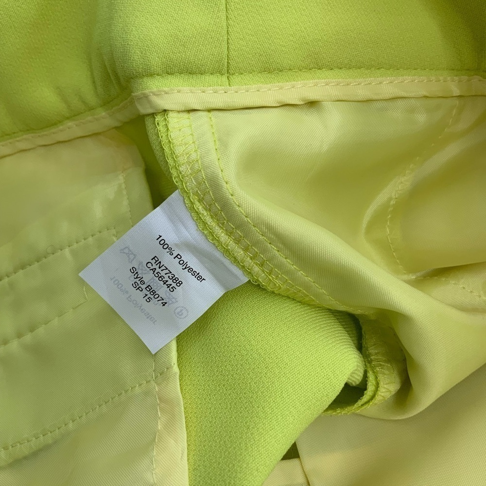 J Crew Spring Chartreuse Neon Green Pants - Picture 7 of 8
